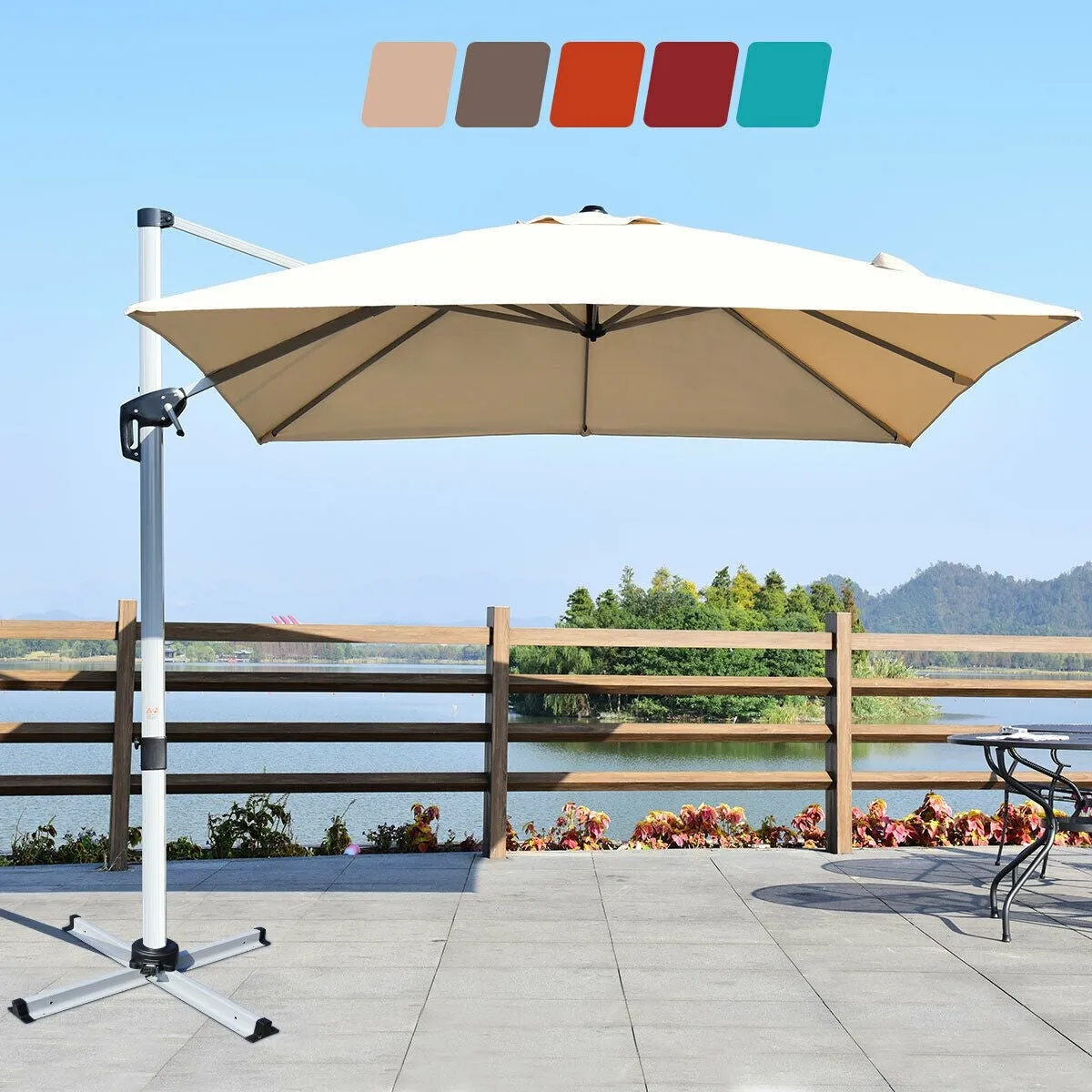 10ft Square Patio Umbrella - Beige