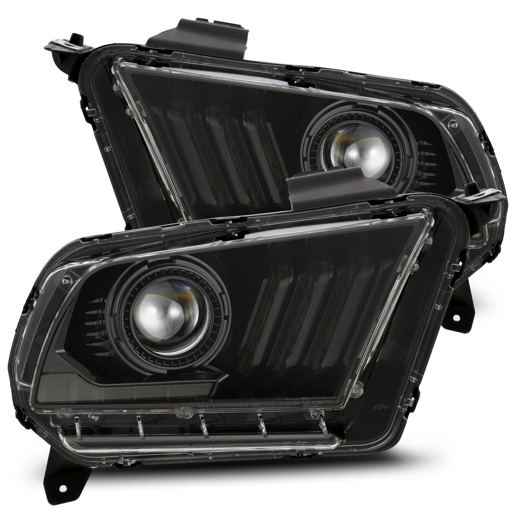 2010-2012 Ford Mustang LUXX-Series LED Projector Headlights Alpha-Black Alpha-Rex 880118