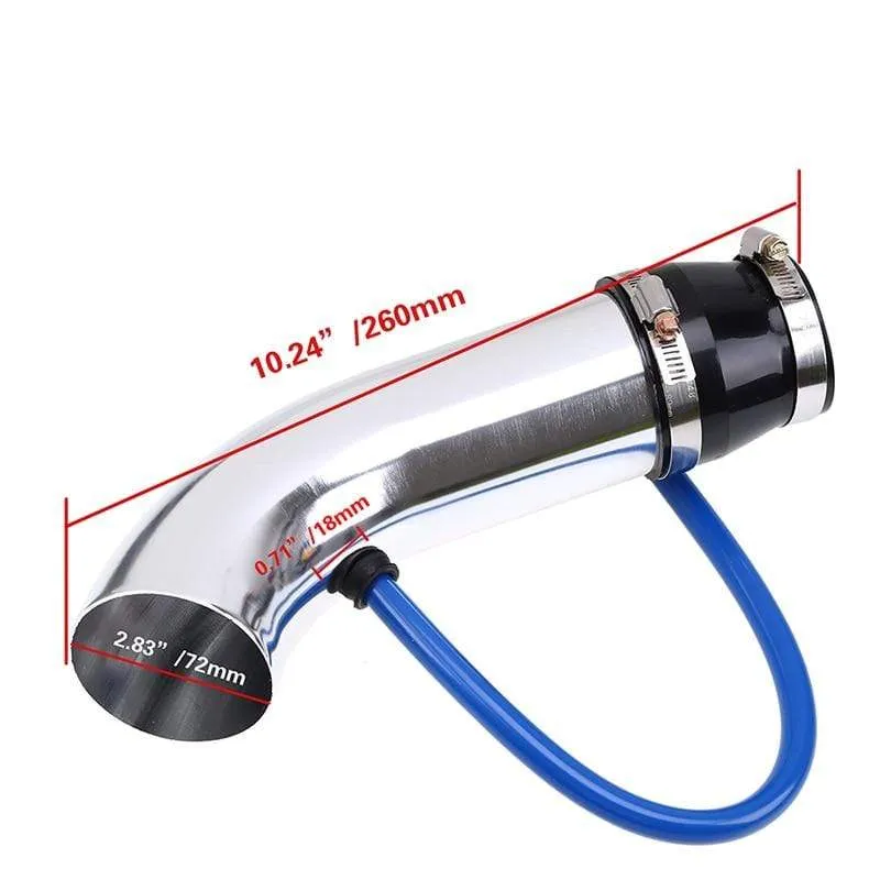 3 76mm Air Intake Kit Aluminum Admission Pipe With High Flow Air Filter Cold Air Inlet Duct , Mushroom Head