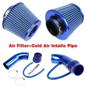 3 76mm Air Intake Kit Aluminum Admission Pipe With High Flow Air Filter Cold Air Inlet Duct , Mushroom Head