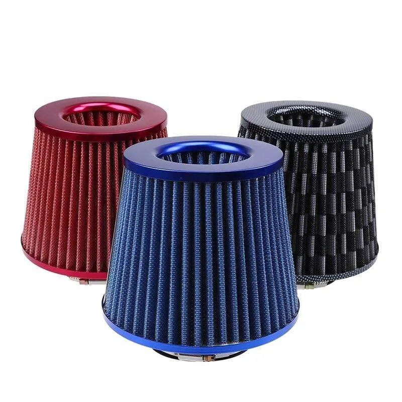 3 76mm Air Intake Kit Aluminum Admission Pipe With High Flow Air Filter Cold Air Inlet Duct , Mushroom Head