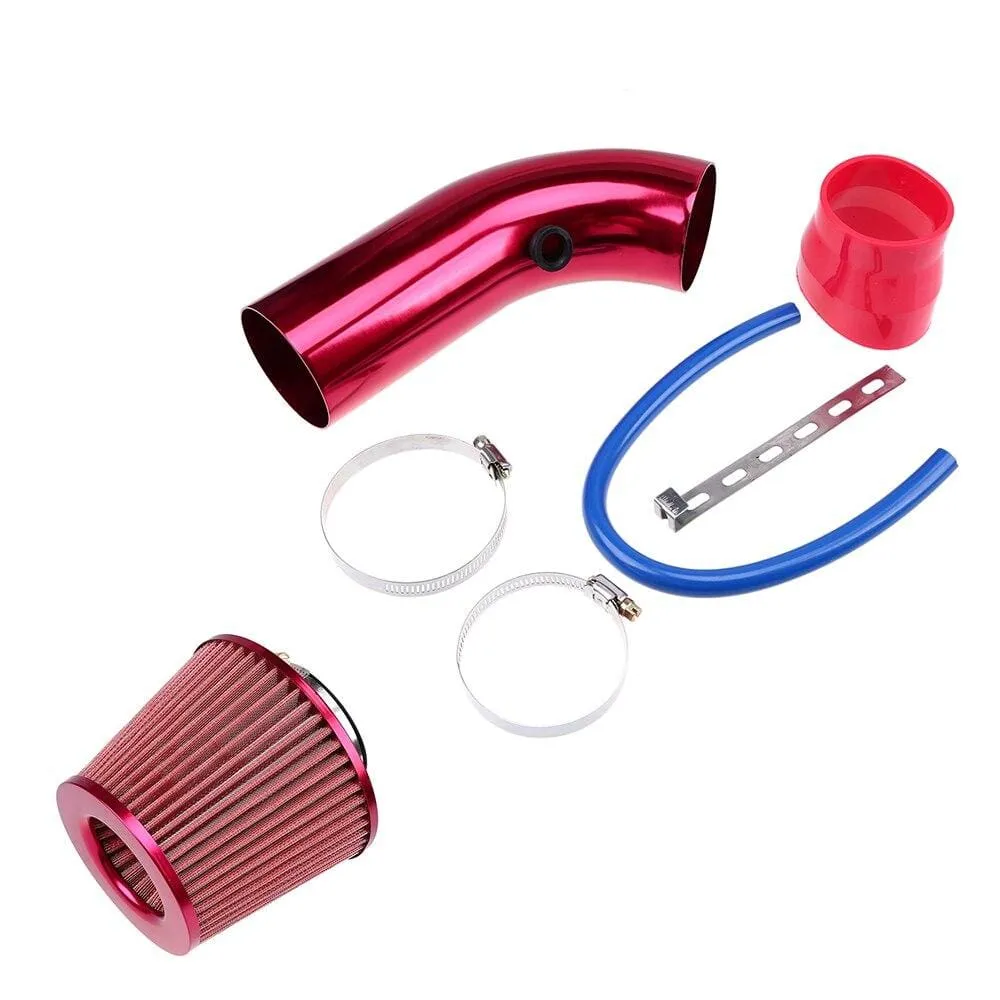 3 76mm Air Intake Kit Aluminum Admission Pipe With High Flow Air Filter Cold Air Inlet Duct , Mushroom Head