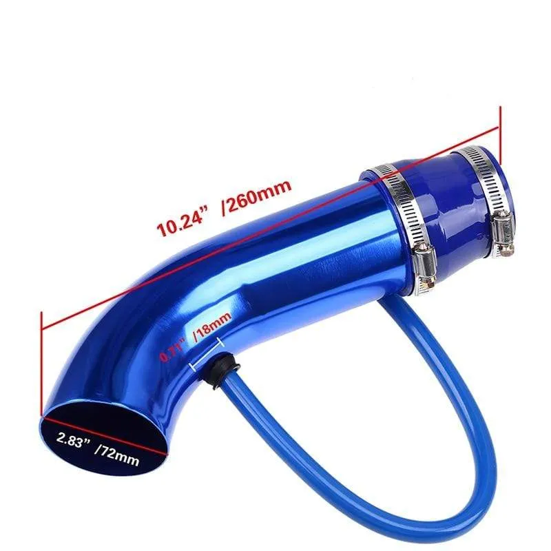 3 76mm Air Intake Kit Aluminum Admission Pipe With High Flow Air Filter Cold Air Inlet Duct , Mushroom Head