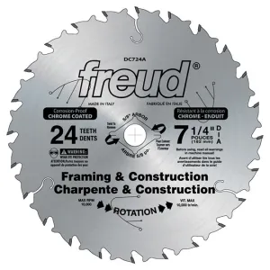 7-1/4" x 24 Tooth Framing Saw Blade for Wood