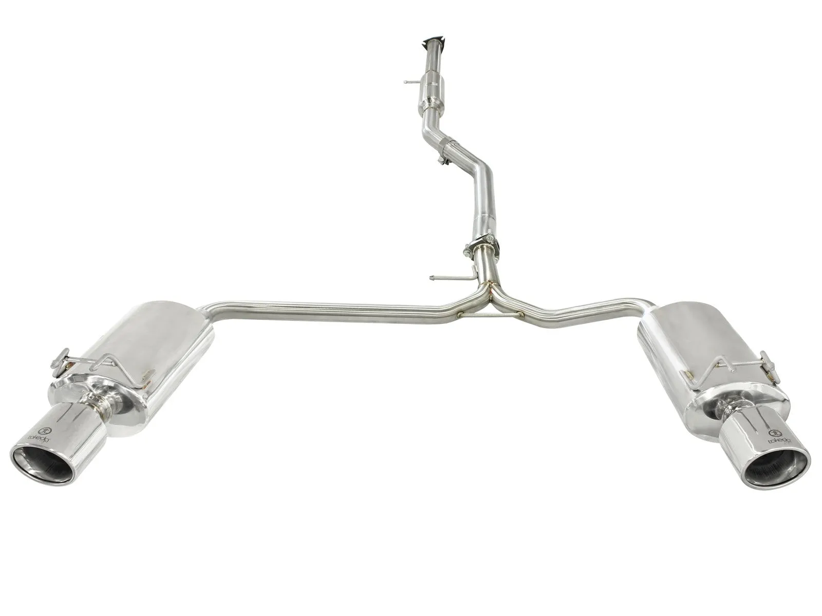aFe Exhaust Honda Accord Coupe (2013-2017) 2.5" to Dual 1.75" Takeda Series in 304 Stainless Steel w/ Dual Tips