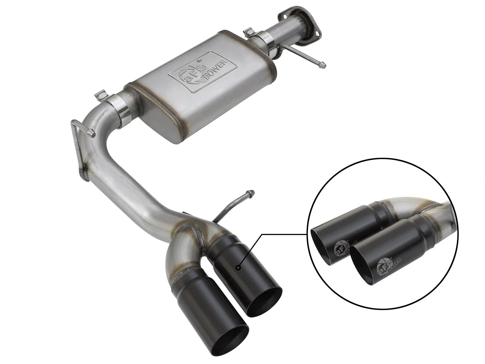 AFE Rebel Series 3" Stainless Cat-Back Exhaust (Black Tips) - 2017  Colorado/Canyon