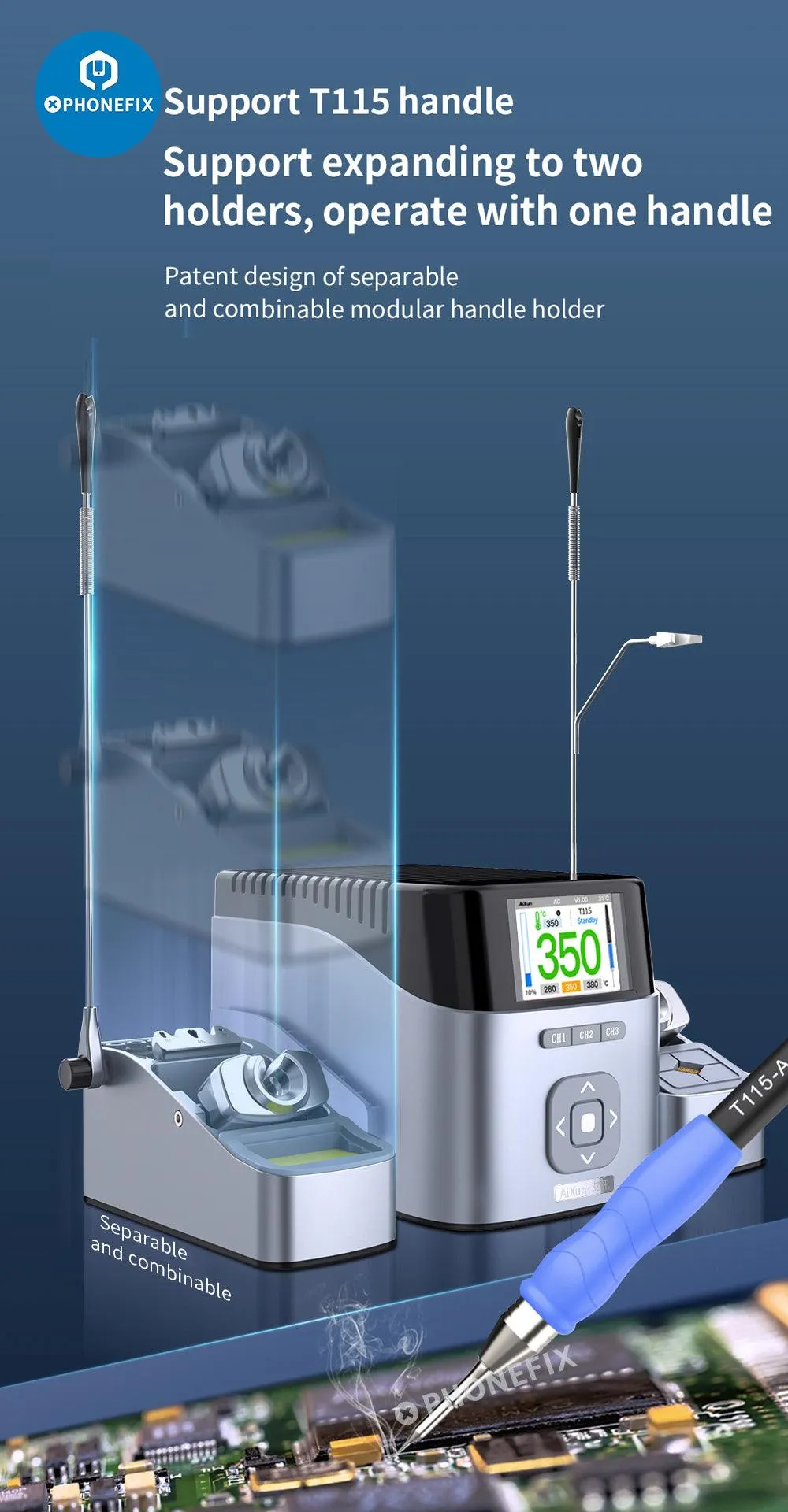 Aixun T410 T435 T405 Dual Channel Intelligent BGA Soldering Station