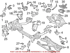 Audi Engine Cradle Brace 4H0399345R – Genuine VW/Audi