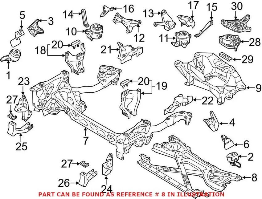Audi Engine Cradle Brace 4H0399345R – Genuine VW/Audi