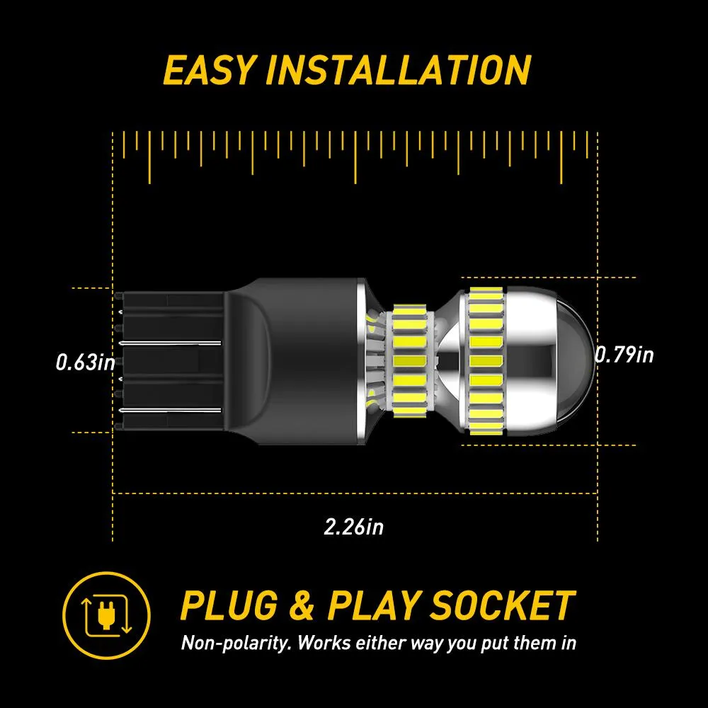 AUXITO 2600 Lumens 7443 LED Bulb T20 7440 7441 7444 LED Light Bulb for Backup Reverse Light