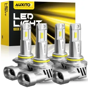 AUXITO 9005 & 9006 LED Bulbs Combo, 800% Brighter 6500K Cool White, 1:1 Mini Size with Cooling Fan