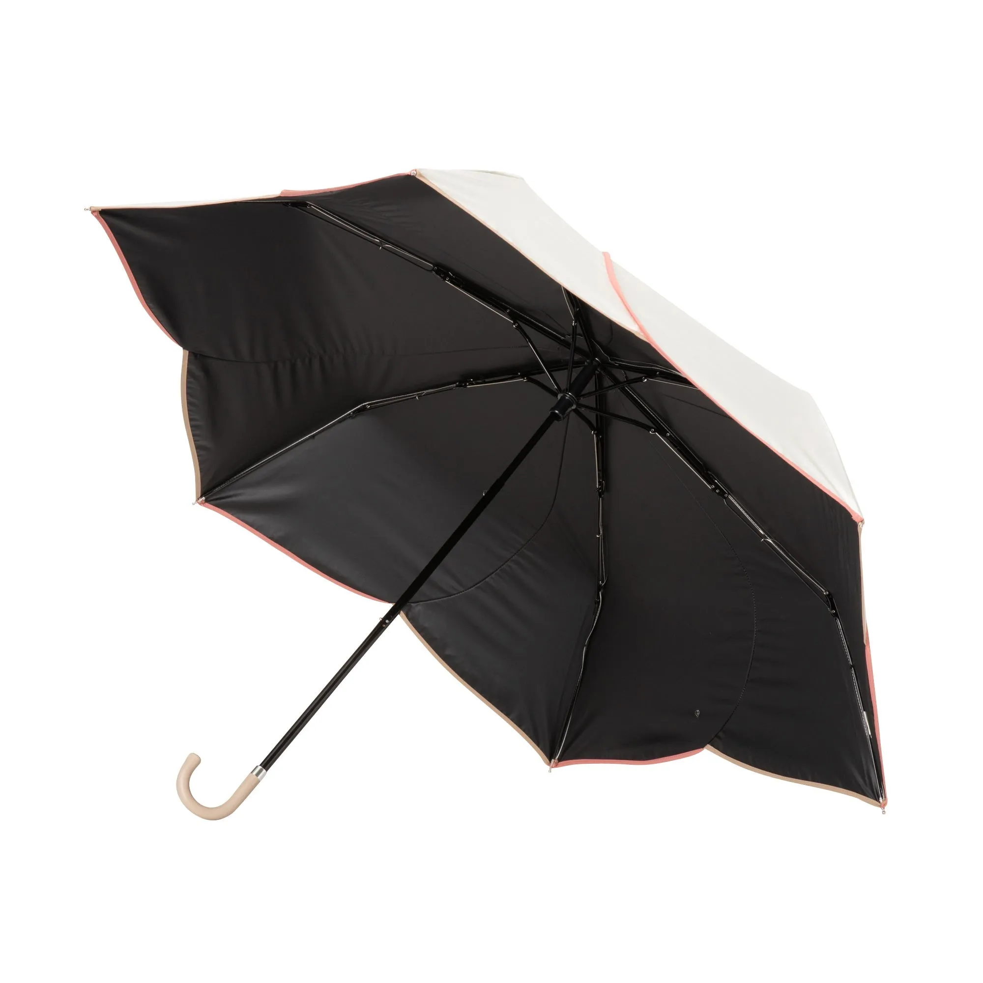 Bicolor Piping Compact Umbrella White