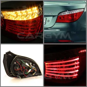 BMW E60 5-Series 04-08 Facelift Style Red & Clear LED Taillight