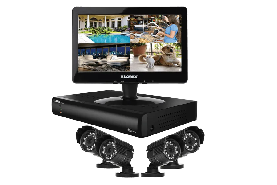 Complete security camera system with indoor and outdoor cameras ECO BlackBox 4ch LED series
