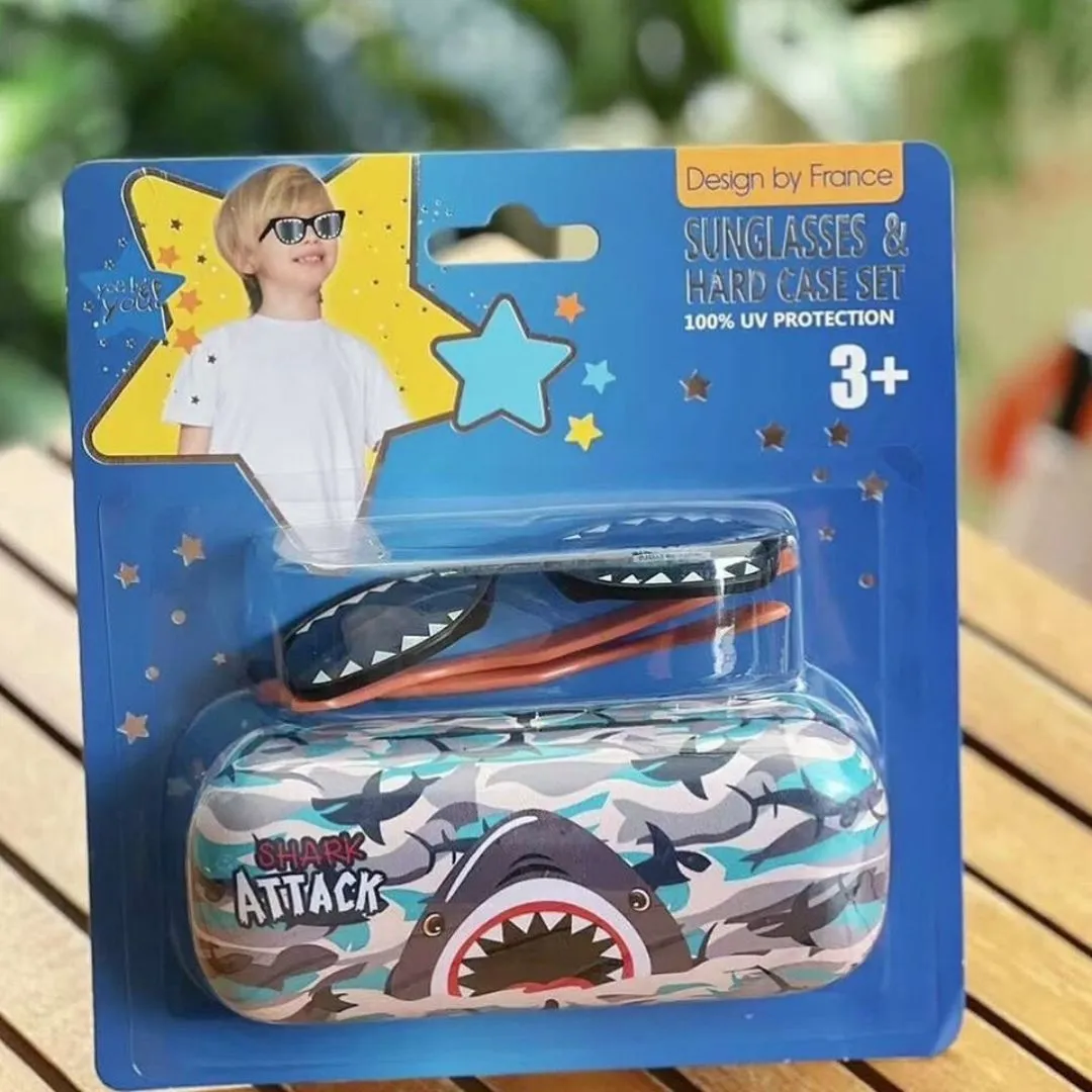 Cute Design UV400 Protection Sunglasses with Case for Kids