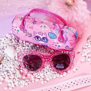 Cute Design UV400 Protection Sunglasses with Case for Kids