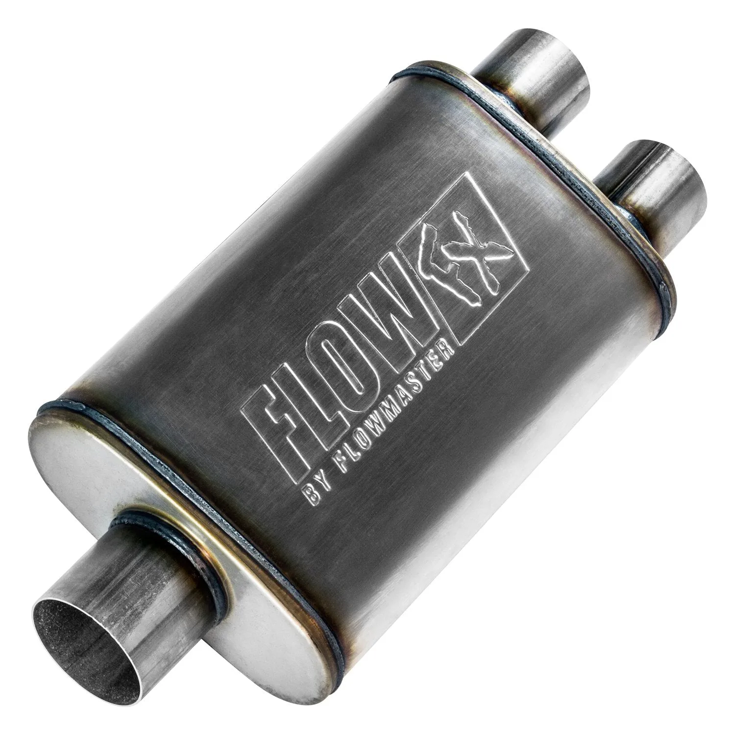 Flowmaster Muffler Flow FX (3" Center In/ 2.5" Dual Out) Stainless Steel 72198