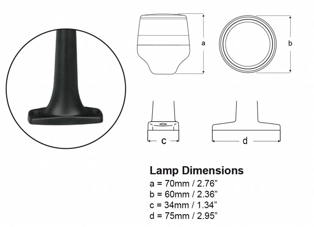 Hella Marine NaviLED 360 Compact All Round White 6" Pole Light - Black Housing