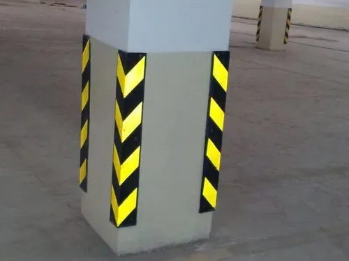 L-Shaped Rubber Corner Guards | 75x75x15x800mm | Yellow PVC Strips | Easy Installation | Durable Protection