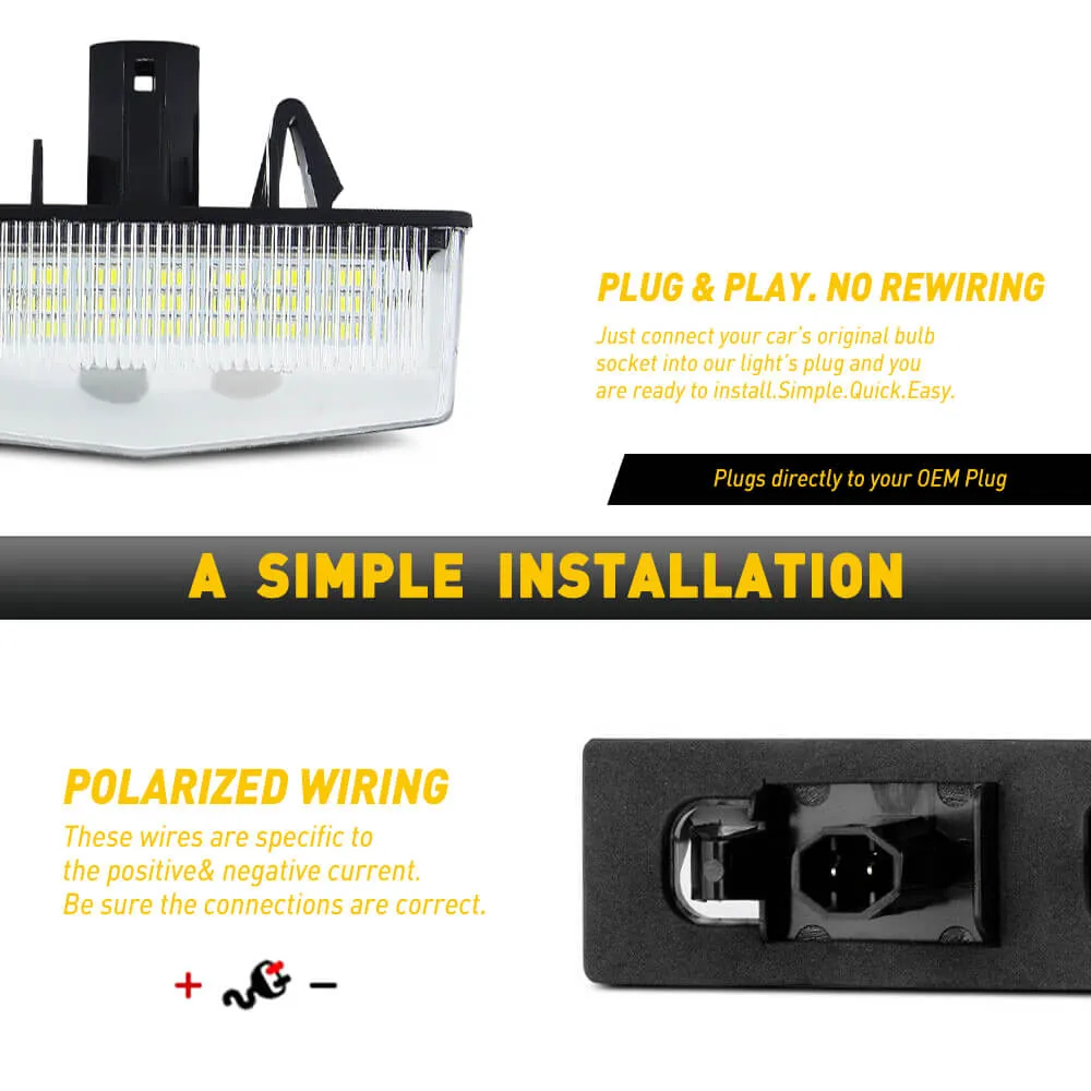 LED License Plate Lights Tag Light Lamp Assembly for Toyota, Lexus, Scion Models