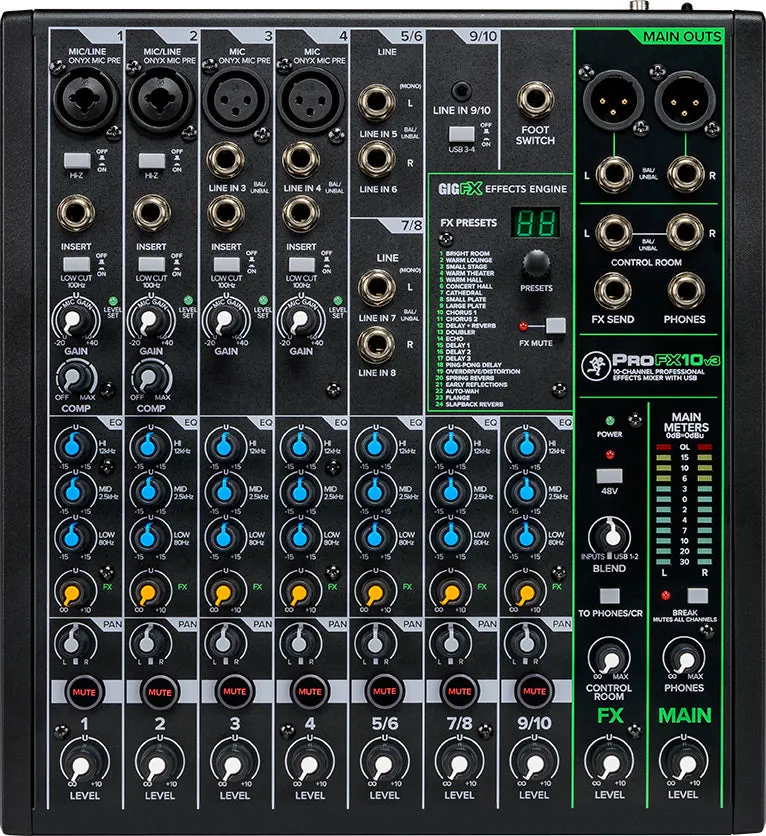 Mackie PROFX10V3 10-Channel Professional Effects Mixer With USB