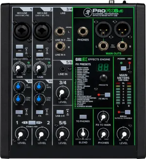 Mackie PROFX6V3 6-Channel Professional Effects Mixer with USB