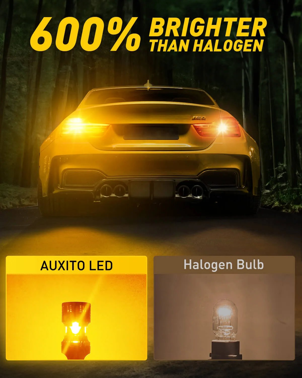 Newly Upgraded 3157 3156 LED Bulb Amber Turn Signal Light Bulbs, Build-in Load Resistor CANBUS Error Free Anti Hyper Flash