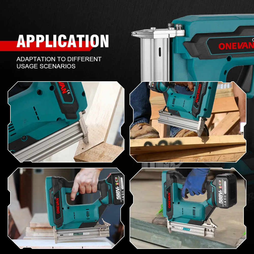 ONEVAN Paint Spray Gun & F30G Staple Gun Brushless Cordless 2‑Pc. Combo Kit 6.0Ah