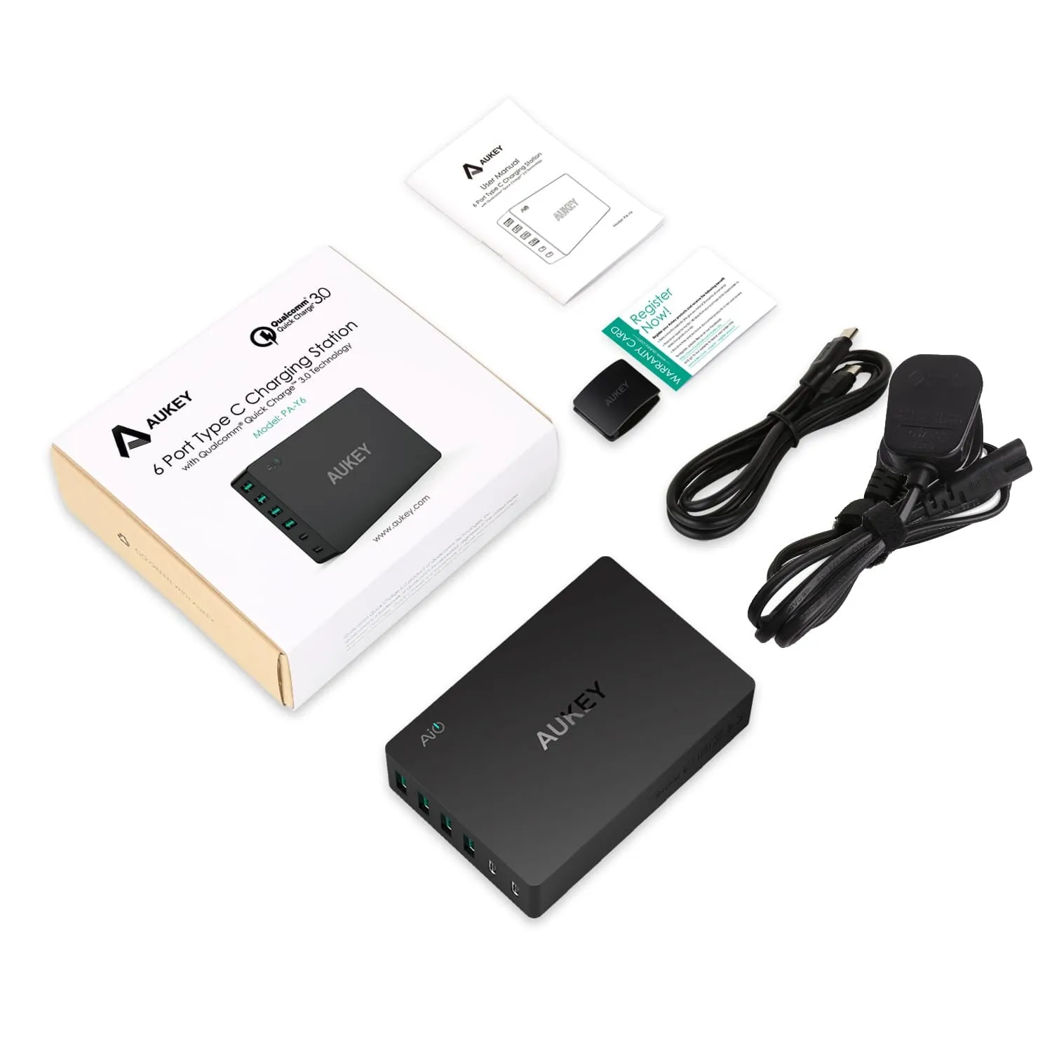 PA-Y6 60W TYPE-C 6-Port Qualcomm Quick Charge 3.0 Charging Station