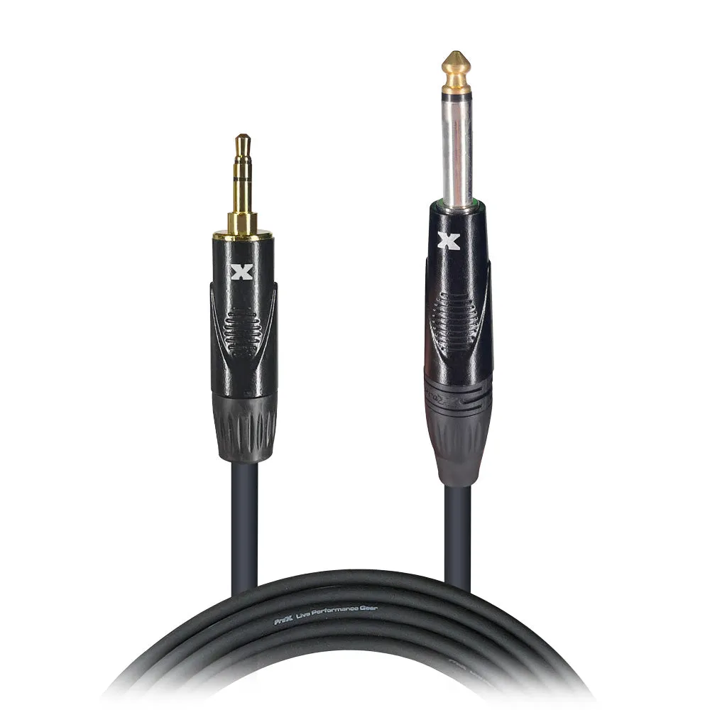 ProX XC-MP10 10 Ft. Unbalanced TRS-M Mini 1/8" to TS-M High Performance Audio Cable