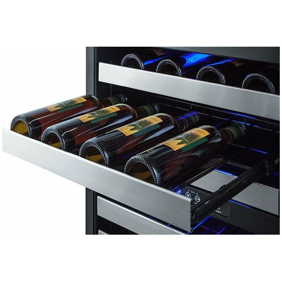 Summit 24 in. Wide, 46 Bottle Capacity Free Standing Wine Cooler with Full Extension Shelving - ALWC532