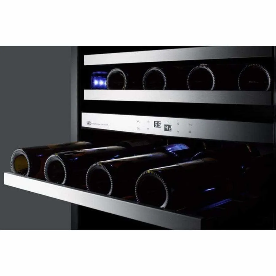 Summit 46-Bottle Classic 24" Stainless Steel Built-In Dual Zone Wine Fridge CL24WC2
