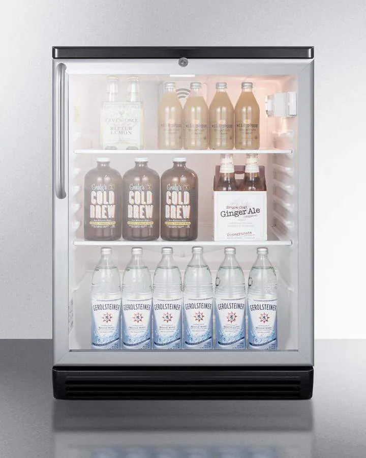 Summit Commercial 24" Built-In Auto Defrost Beverage Fridge SCR600BGLBITB