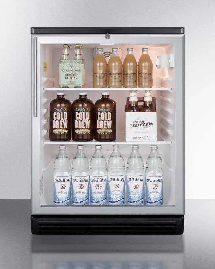 Summit Commercial 24" Built-In Automatic Defrost Beverage Fridge SCR600BGLBIHV