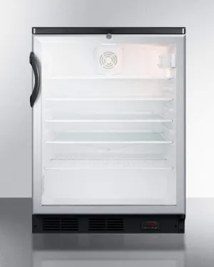 Summit Commercial 24" Built-In Automatic Defrost Craft Beer Pub Fridge SCR600BGLBIDTPUB