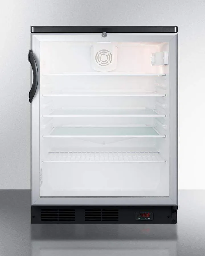 Summit Commercial 24" Built-In Automatic Defrost Craft Beer Pub Fridge SCR600BGLBIDTPUB