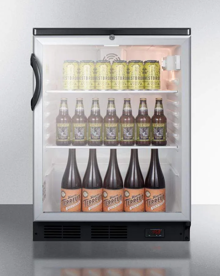 Summit Commercial 24" Built-In Automatic Defrost Craft Beer Pub Fridge SCR600BGLBIDTPUB