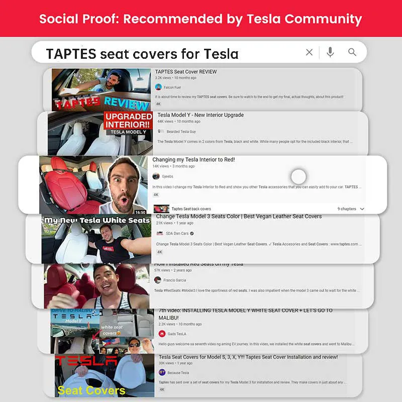 TAPTES® Rear Seat Covers for Tesla Model 3, Black & White Litchi  Leather Seat Covers for Model 3