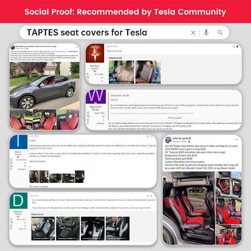 TAPTES® Rear Seat Covers for Tesla Model 3, Black & White Litchi  Leather Seat Covers for Model 3