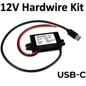 USB-C 12V Hard Wire Power Cable for Pinnacle Dash Cam