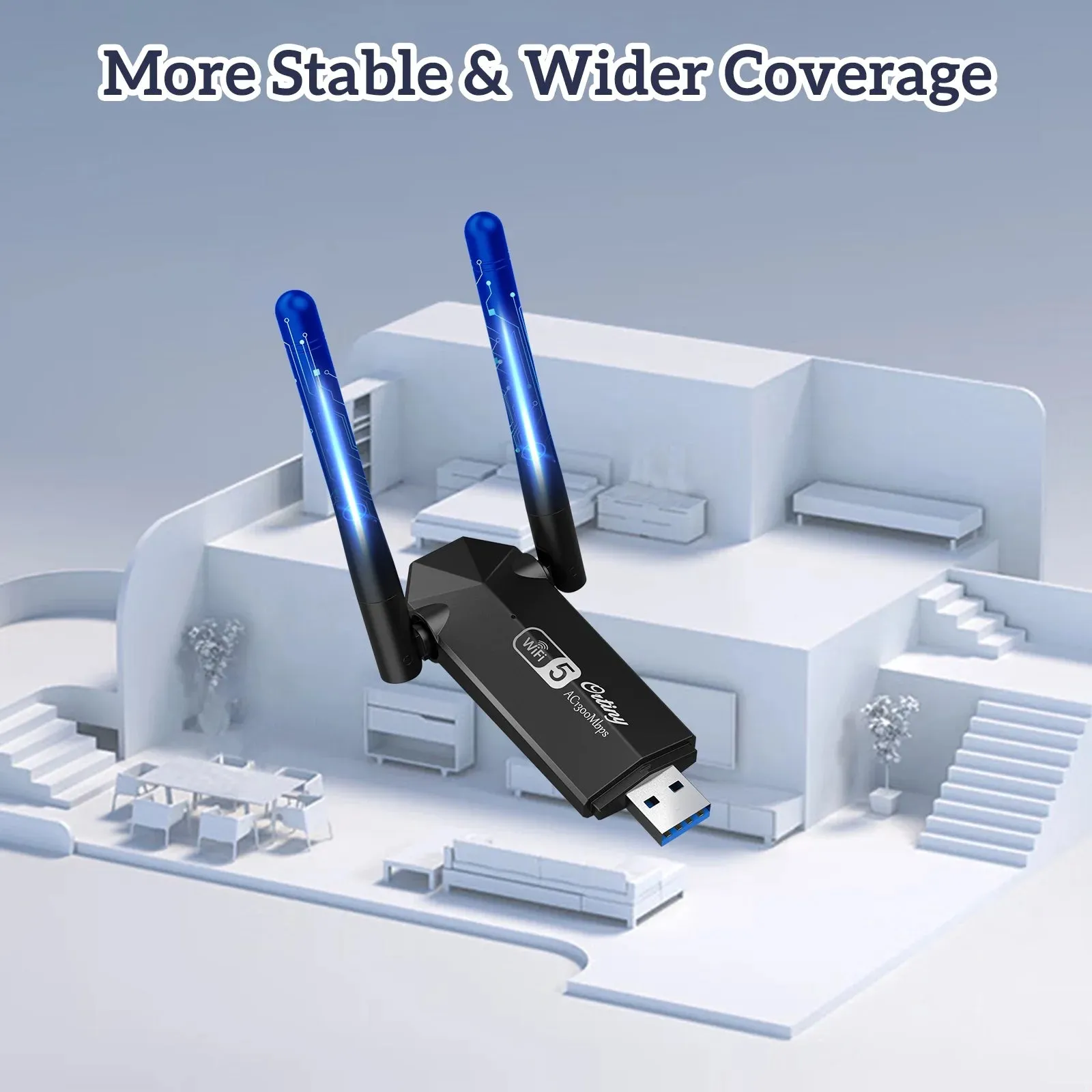 USB Wifi Adapter,  1300Mbps Wifi USB Dual Band 5G/2.4G Wireless Network Adapter