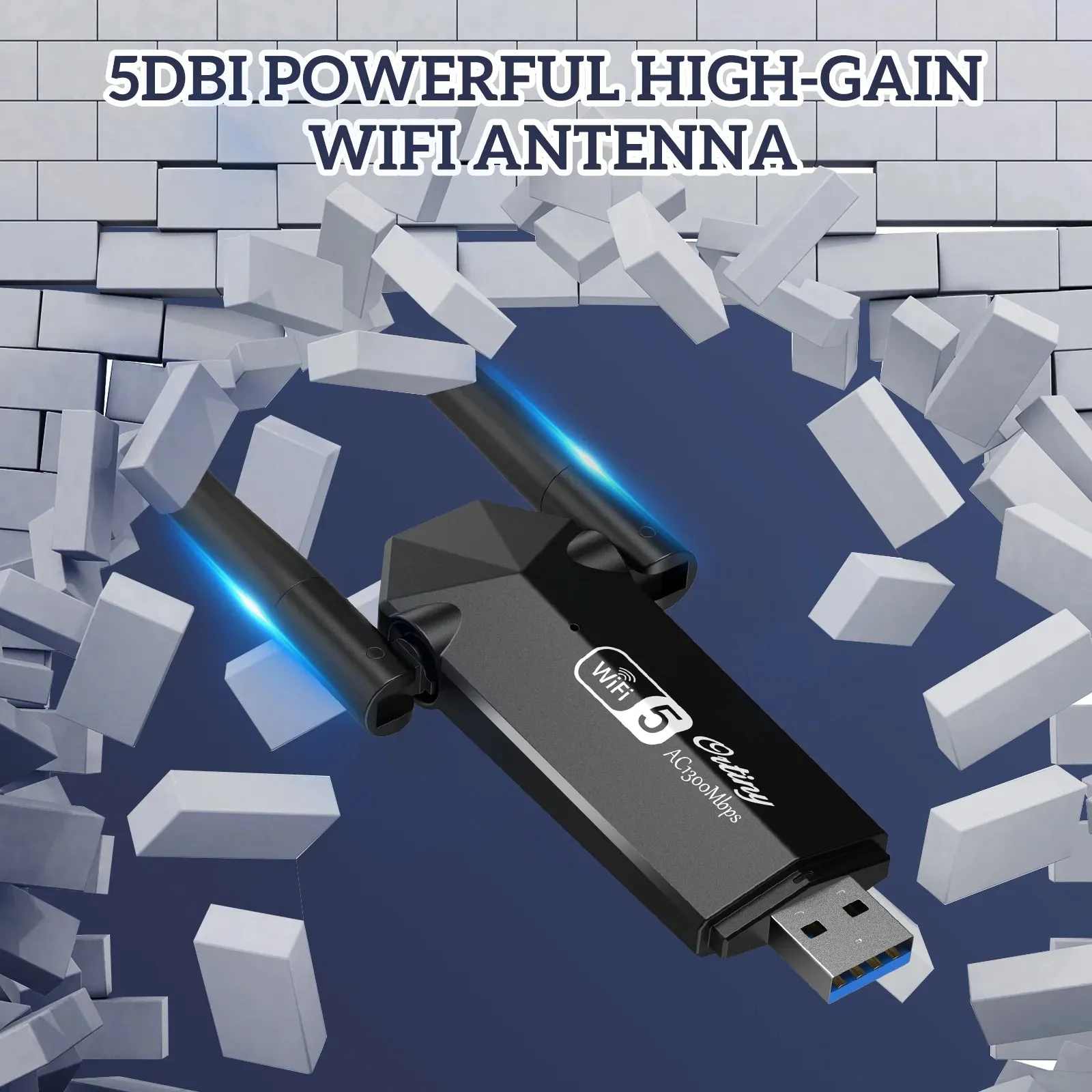 USB Wifi Adapter,  1300Mbps Wifi USB Dual Band 5G/2.4G Wireless Network Adapter